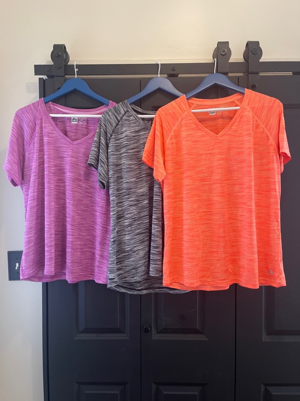 RBX Women's Short Sleeve V-Neck Tee - Orange, Purple, Gray